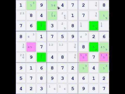 Sudoku Demonstration - Skyscraper Technique (Example 05)