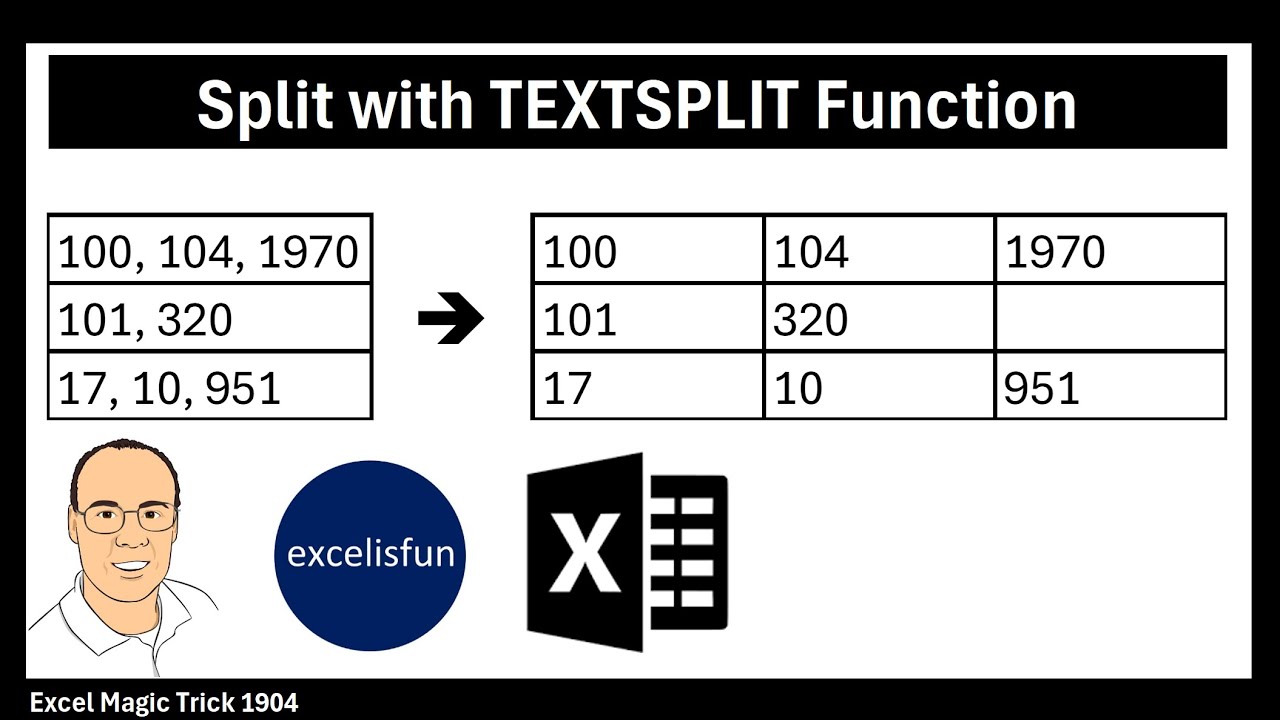 Excel TEXTSPLIT function to Split Values By Delimiter & More! Excel Magic Trick 1904