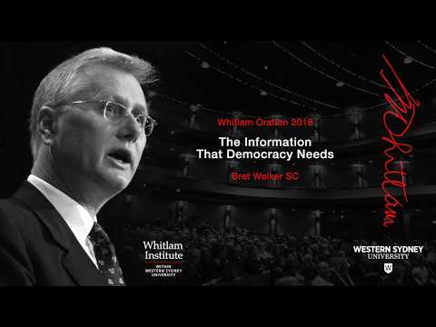 Whitlam Oration: The Information That Democracy Needs — Whitlam Institute