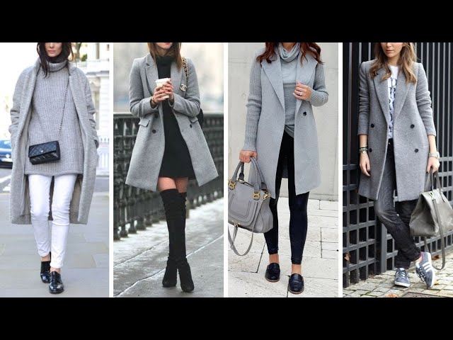 Vídeo relacionado con yoeasy Abrigo casual de mezcla de lana gruesa para mujer, cuello alto, botonadura única, abrigo de invierno de longitud media, Gris, Medium