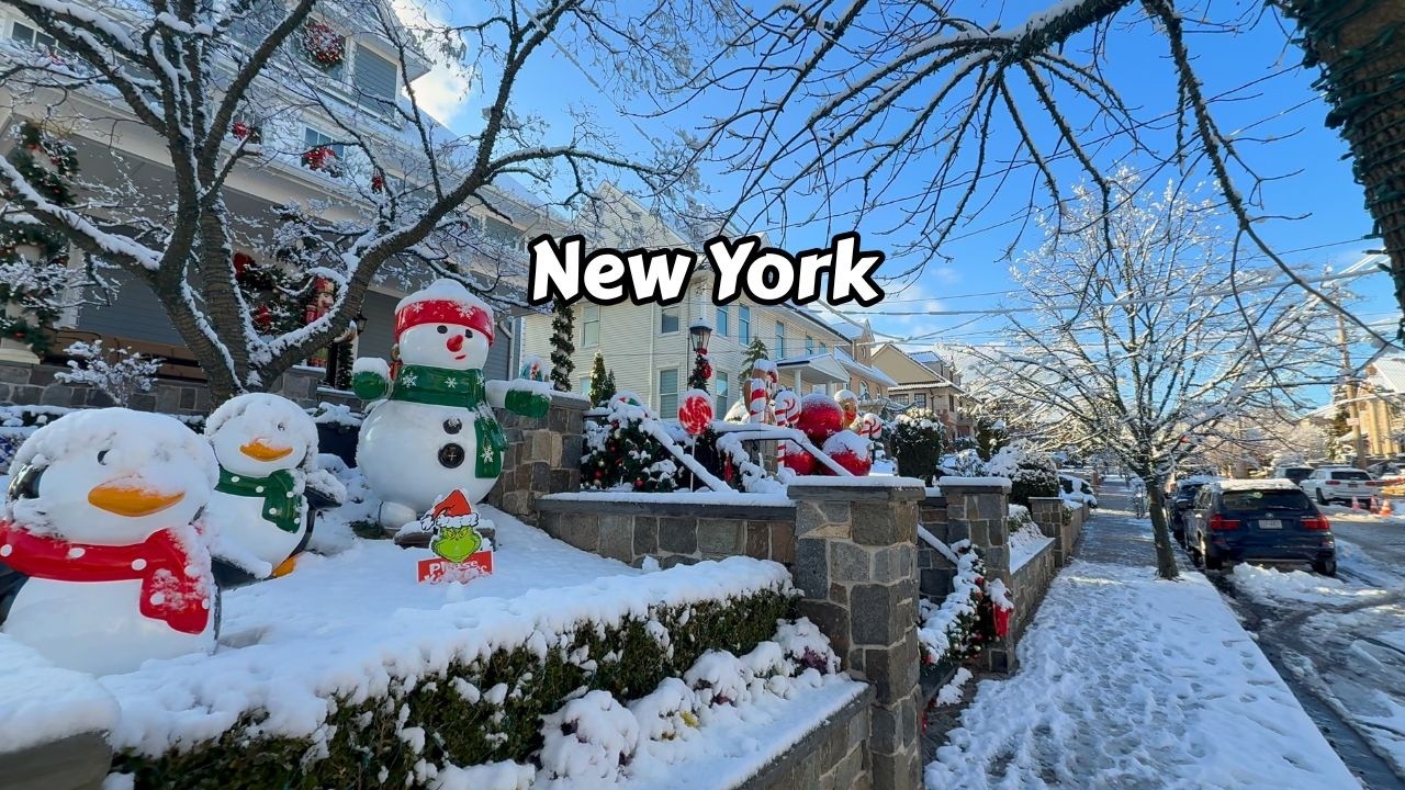 Magical Snow Walk In Dyker Heights Brooklyn New York