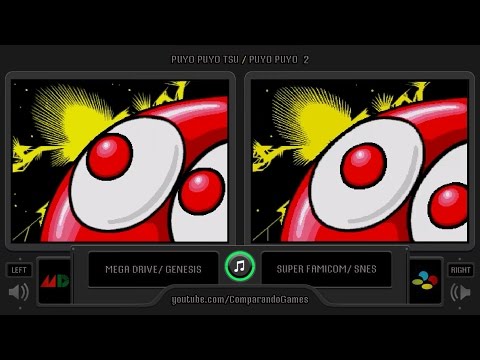Puyo Puyo 2 (Mega Drive vs Super Famicom) Side by Side Comparison (Puyo Puyo Tsu) Genesis vs Snes