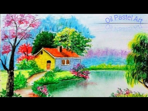 A Unique beautiful landscape drawing in 2019|| Oil pastel Drawing Tutorial Video