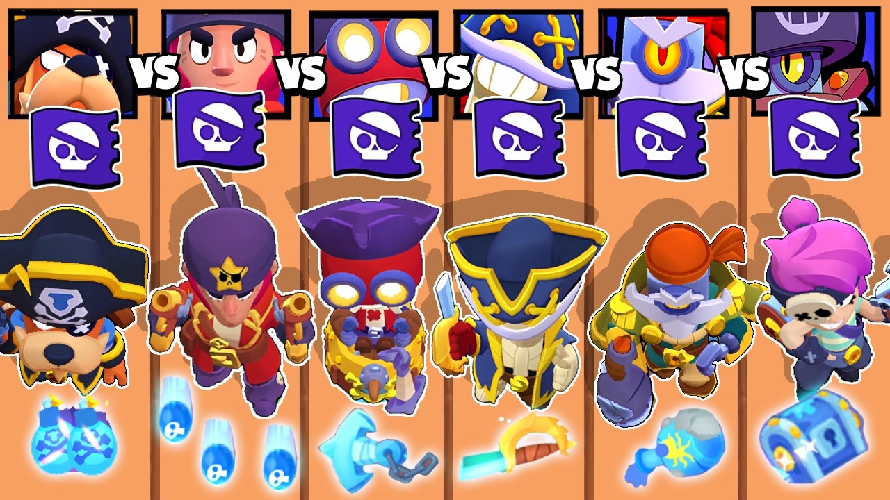 WHAT IS THE BEST PIRATE BRAWLER?🏴‍☠️| NEW SKINS | BRAWL STARS