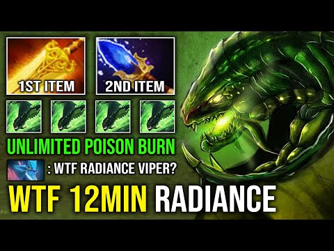 WTF 12MIN RADIANCE Unlimited AoE Burning Poison DMG Solo Mid Viper Against Hard Counter Dota 2