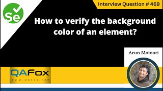 How to verify the background color an element (Selenium Interview Question #469)