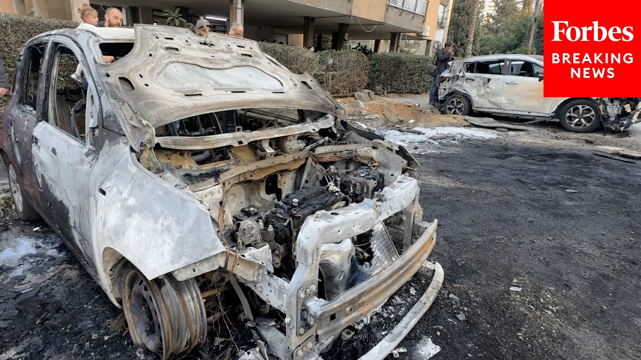 Footage Captures Aftermath Of Iranian Missile Strike In Tel Aviv Israel