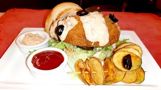 Crispy Fried Stuffed Chicken Burger Recipe | Restaurant Style