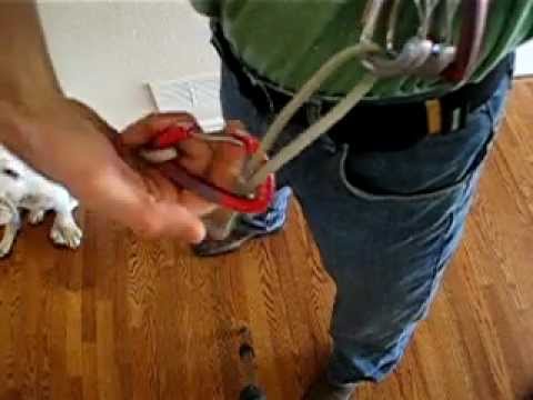 Racking an alpine sling, one-handed technique.