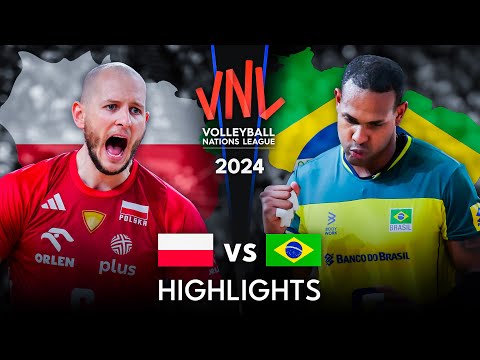 🇧🇷 BRAZIL vs POLAND 🇵🇱 | Highlights | Men's VNL 2024