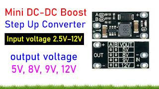 Mini DC-DC Boost Converter | 3V–9V to 12V Step-Up Voltage Regulator Module (Adjustable 5V/8V/9V/12V)