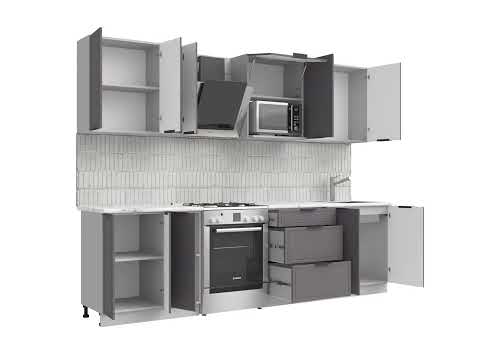 Миниатюра изображения товара Кухонный гарнитур Arvento Флок-плюс 2.2м (графит)