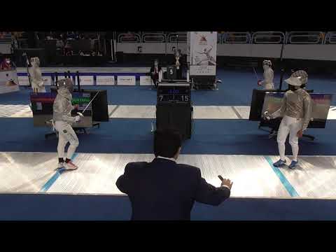 2021 227 Juniors T32 02 F S Individual Cairo EGY WCH BLUE JOHNSON USA vs MOHAMED BELKEBIR ALG