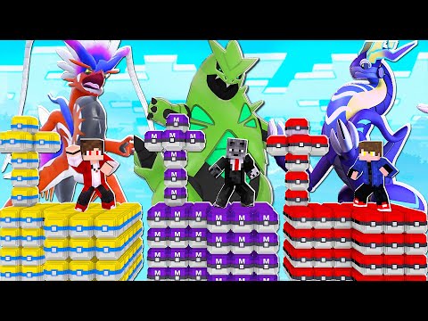 Sobrevivendo em uma Ilha de Lucky Pixelmon com meus amigos capturando Pokémon no Minecraft!