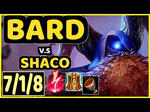 PROMISQ (BARD) vs SHACO - 7/1/8 KDA BOTTOM SUPPORT GAMEPLAY - EUW Ranked GRANDMASTER