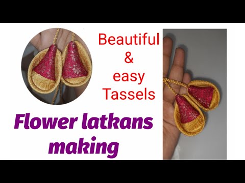 Simple Flower latkans making for blouse design #flowerlatkan#latkans #tessels #ojasvicreations #diy