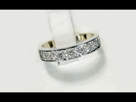 0.95 ct Diamond, 18 ct Yellow Gold Half Eternity Ring - Contemporary Circa 2000 - AC Silver A5543