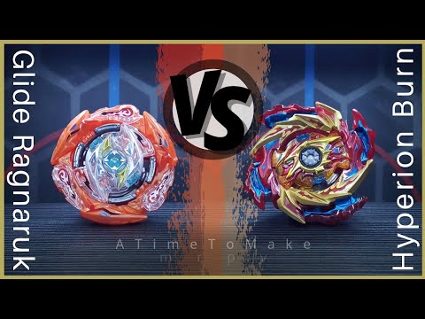 Glide Ragnaruk.Wh.R 1S vs Hyperion Burn.Cho.Xc'+X | on Real Life Beyblade Stadium