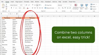 How to Combine two Columns in excel