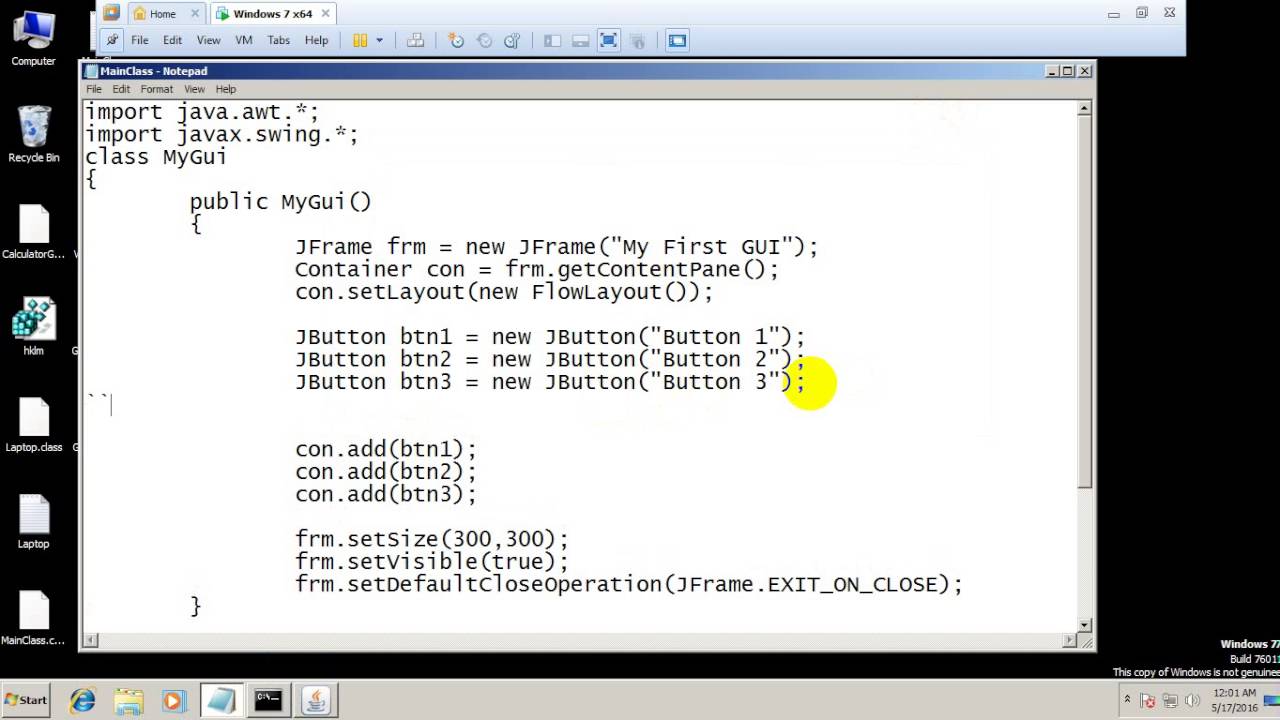 Graphical User Interface | Java GUI 2