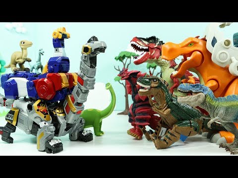 공룡로봇 장난감 캡틴다이노 브라키오사우루스 티라노사우루스 대결 놀이 지오메카 변신공룡 Robot Dinosaur Toy Tyrannosaurus and Brachiosaurus