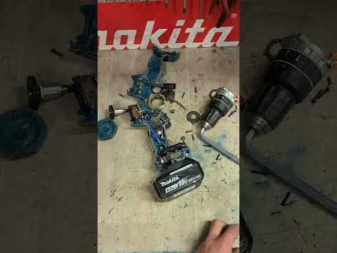 Power tools repairs, how to open a Makita drill. #smashed #hit #hammer #drill #repair #asmr #insides