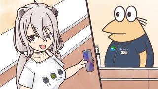 【切り抜き漫画】ファミマで『なんJのテーマ』を耳にしたぼたんさん【ホロライブ/獅白ぼたん】