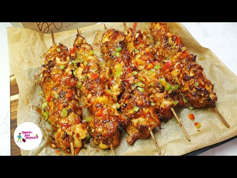 Chinese Chilli Chicken Skewers In Air Fryer | Easy - Healthy - Low Calorie - Delicious