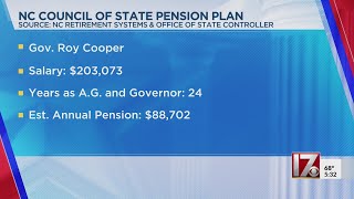 How much pension will outgoing NC elected officials get