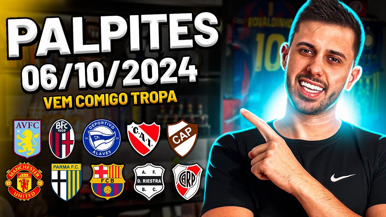 PALPITES DE FUTEBOL DO DIA 06 10 2024 + BILHETE PRONTO