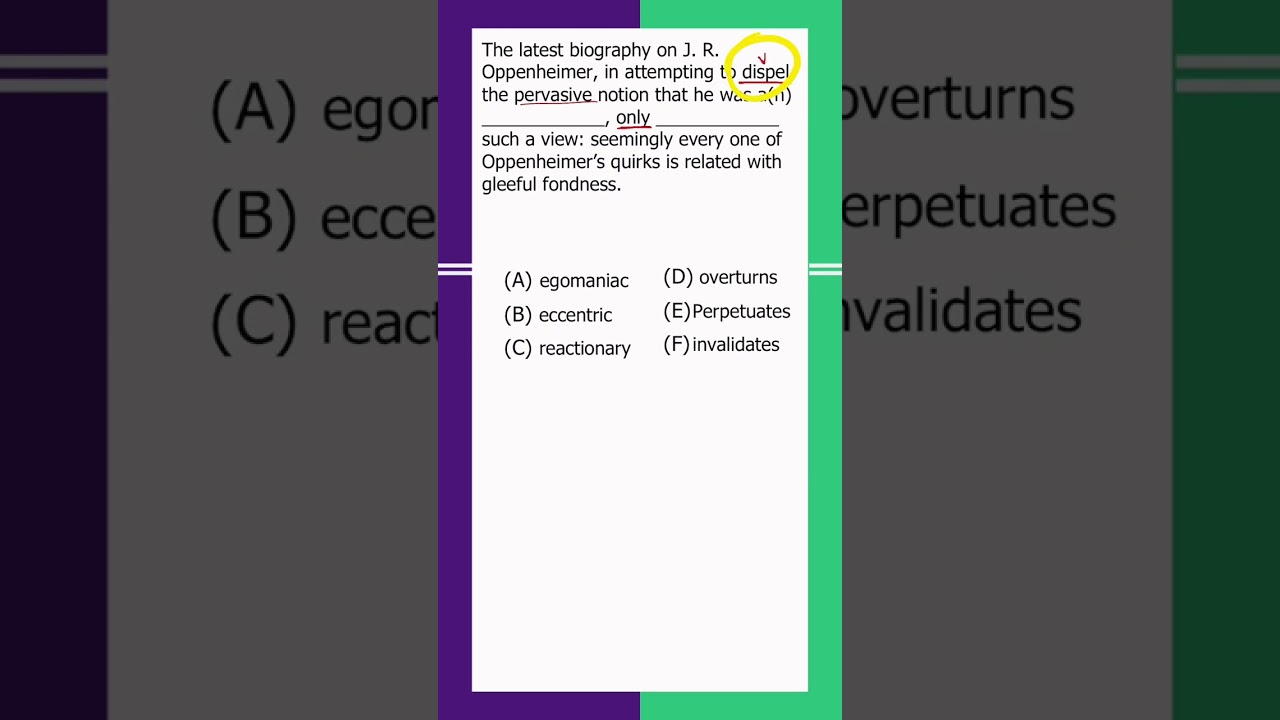 Study with me & let's go through this sentence equivalence question! #shorts