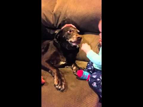 Keera and Reese kisses. 9m bday. 3-19-16.