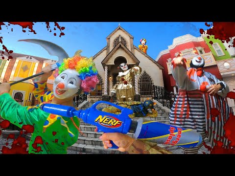 Nerf War in Japan | Clown Extermination ( POV / nerf first person shooter )