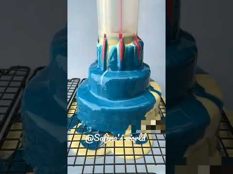 Most Satisfying Pull me up Mirror Glaze Triple Layer Cake Decorating Ideas 🤤❤️✨#safinasworld