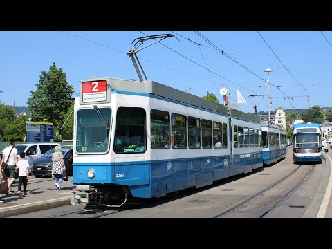 Strassenbahn Zürich Tram 2000 auf der Linie 2 Richtung Schlieren Geissweid