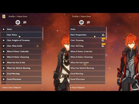 Diluc Old vs New 5⭐ Skin Voicelines Comparison