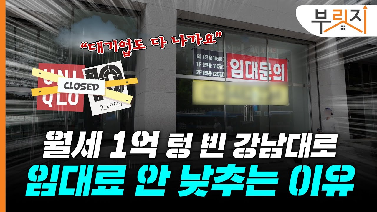 [부릿지GO]"임대료 낮추느니 비워두는 게 낫다" 월세 1억 강남대로 텅 빈 이유