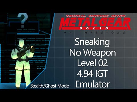 MGS: VR Missions | PS1 Emulator | Sneaking | No Weapon | Level 02 | SGM | 4.94 IGT