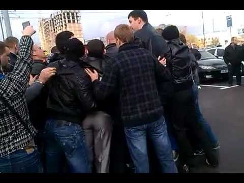 Conflict outside Ipodrom subway station in Kyiv