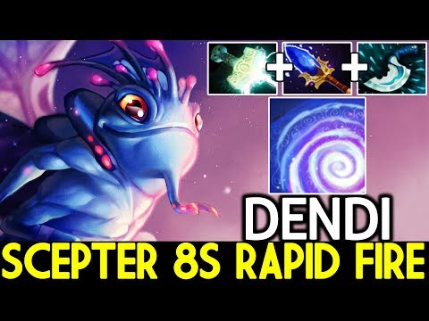 Dendi [Puck] Imba Scepter 8s Rapid Fire Monster Mid Lane 7.22 Dota 2
