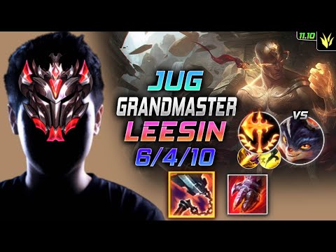 GrandMaster Lee Sin Jungle vs Rumble - 천상계 정글 리신 템트리 룬 선혈 정복자 リー・シン Ли Син 盲僧 李星 - LOL KR 11.10
