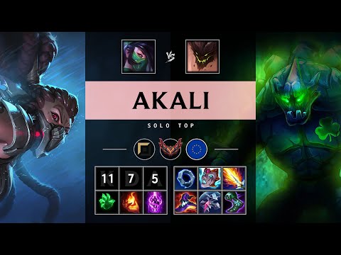 Akali Top vs Malphite: Unstoppable - EUW Grandmaster Patch 14.23