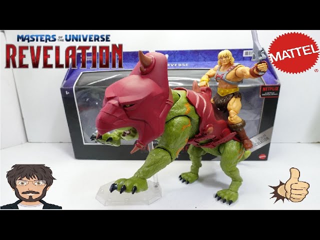 Vídeo relacionado con Masters of the Universe Revelation Masterverse, Figura Battle Cat, muñeco articulado de juguete, 6 años y más (Mattel GYV18)