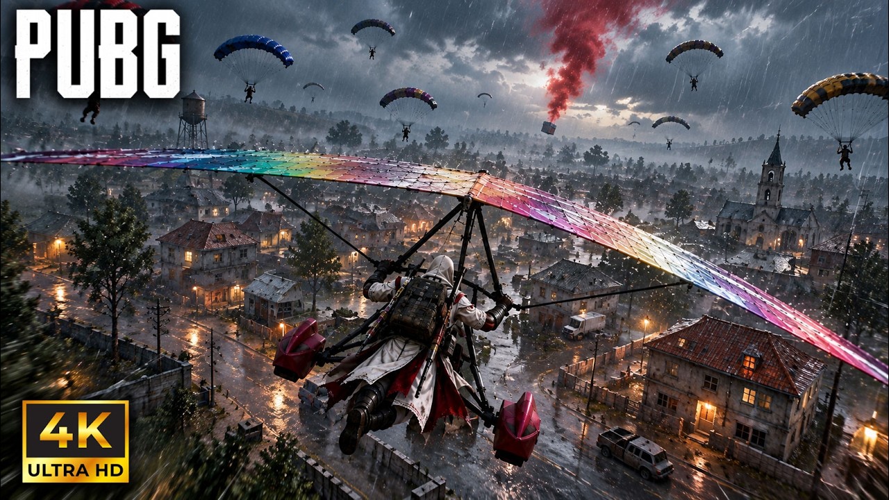 PUBG PC: LLuvias INTENSAS en el GLIDER con 200% TENSION 😎 Estos GRAFICOS se ven BRUTALES con DLSS