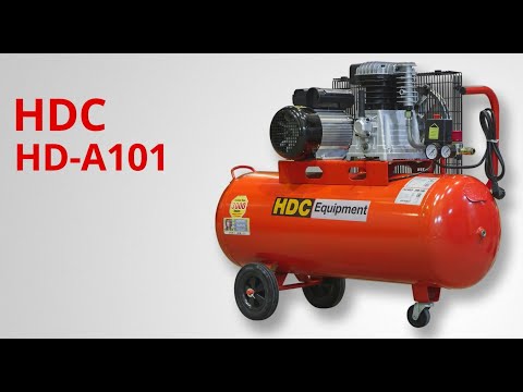 фото компрессор hdc hd-a101 ременной (396 л/мин, 10 атм, ременной, масляный, ресив. 100 л, 220 в, 2.20 кв 0