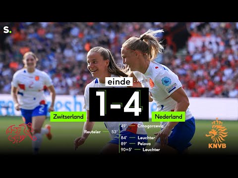 Highlights uit de match Zwitserland-Nederland: 1-4