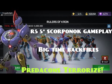 R5 5* SCORPONOK GAMEPLAY! PREDACONS TERRORIZE! [Transformers: Forged to Fight]