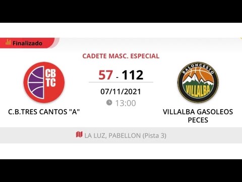 Cadete masc A TRES CANTOS - VILLALBA GASÓLEOS PECES