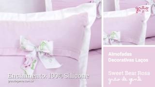 Almofadas Decorativas Laços Sweet Bear Rosa | Ref: 48328