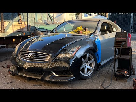 G35 with G37 front end conversion build part 1 ( IPL BUMPER, CARBON HOOD, CARBON FENDERS )